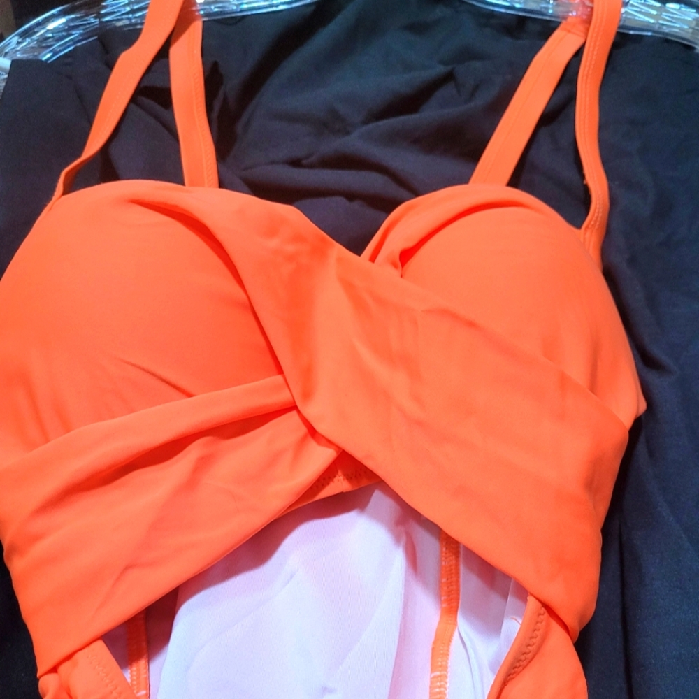 Vibrant One Piece Orange Swimsuit NWOT
